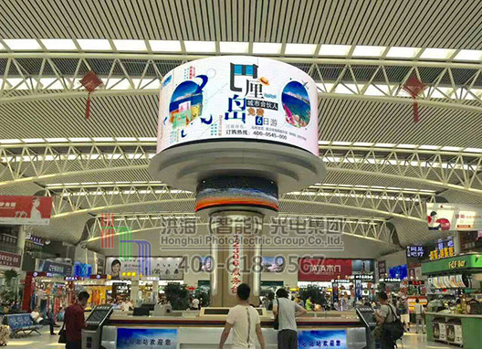 一种更加安全的LED旋转魔方屏（可升降）