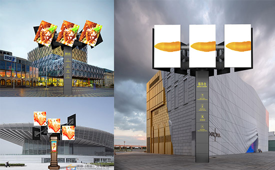 一种新型的户外广告媒体：三角旋转屏的简单介绍