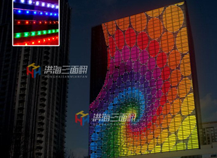 在玻璃幕墙上安装透明LED显示屏的工程方案！