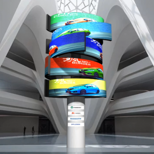 多层旋转屏|旋转LED变形展开显示屏|旋转屏