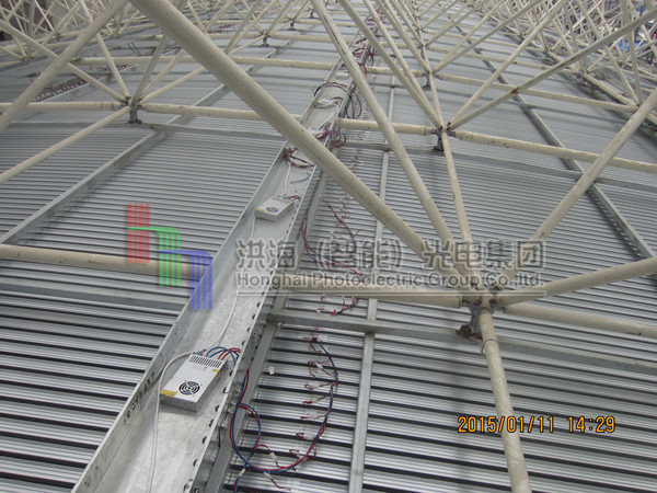 广东led天幕钢构施工现场