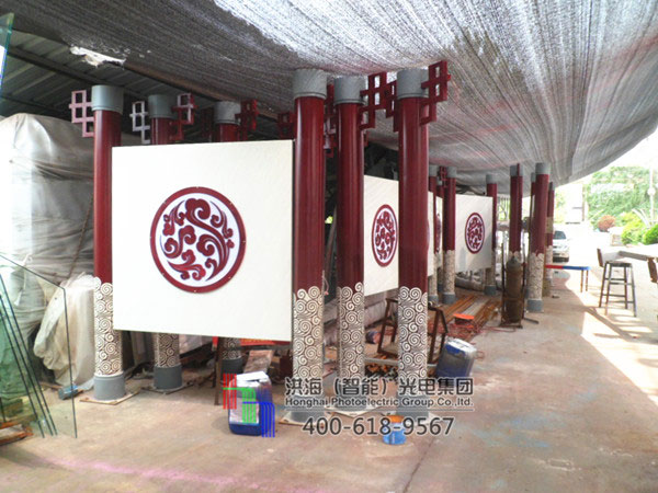 山东烟台公交站台仿古候车亭