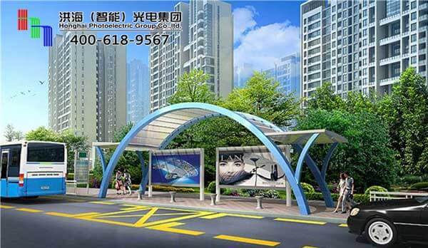 公交候车亭厂家浅谈广告滚动灯箱候车亭制作优势